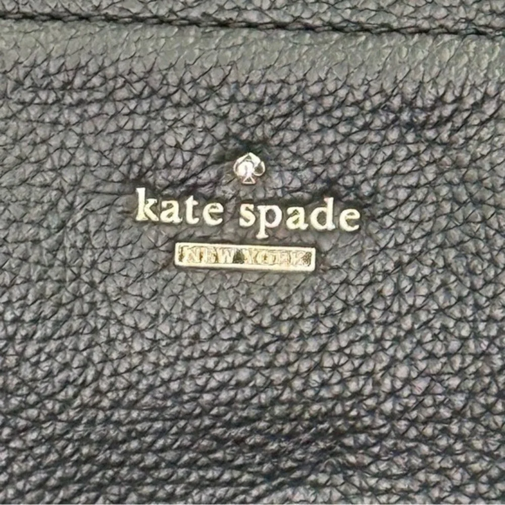 Kate Spade New York Jackson Street Jana Pebbled Leather Tote Black Top Zip